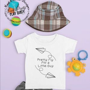 Original Mud Cricket Designs Pretty Fly for a Little Guy Childrens graphic tee